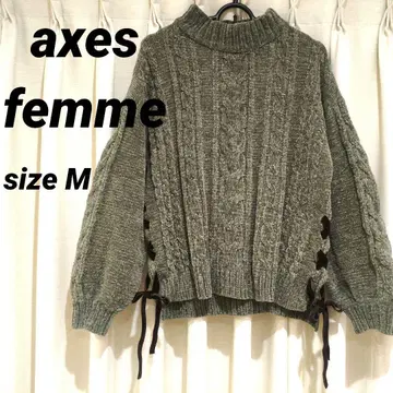 axes femme 레이스업 벨로아 모 소재 니트