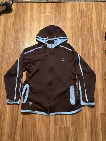Jordan XL 풀 집업 후드티 블랙/라이트 블루