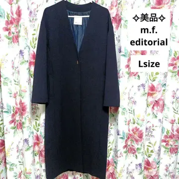 새상품급 m.f.editorial 노카라 롱 코트/NAVY/Lsize