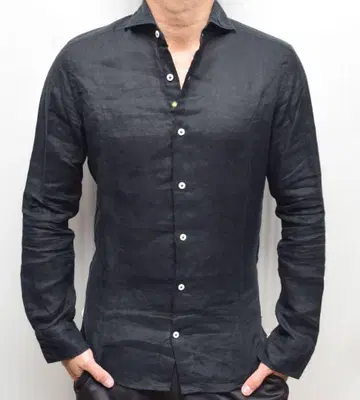 Giannetto 잔네토 Slim Fit 마 린넨 긴팔 셔츠