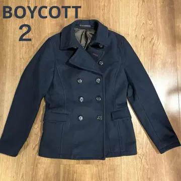 보이콧 BOYCOTT 피 코트 네이비 컬러 사이즈 M 남성용 울 62%