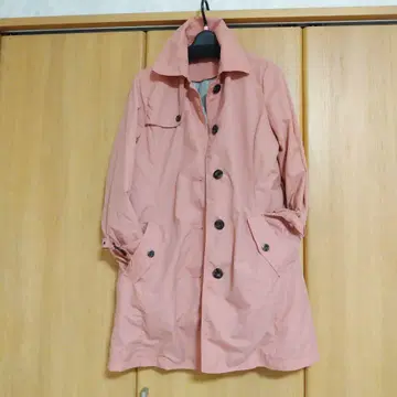 에디 바우어 스모키 핑크 트렌치코트 버튼 포함 S