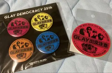 [ 미개봉 ] GLAY DEMOCRACY 25th 캔뱃지 & 스티커 세트