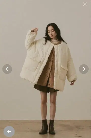 moi tytto 아이보리 여성용 다운 자켓 머플러 포함