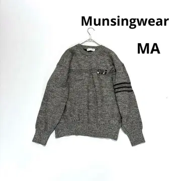 먼싱웨어 니트 스웨터 그레이 안감 있음 울 혼방 MA 표기