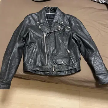 블랙 가죽 더블 라이더 자켓 가죽옷 바이커 아메카지