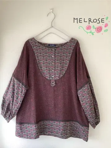 멜로즈 MELROSE claire 블라우스 에스닉 벌룬 슬리브