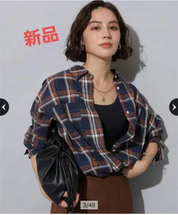 아르페쥬 스토리 체크 셔츠 시어 Arpege