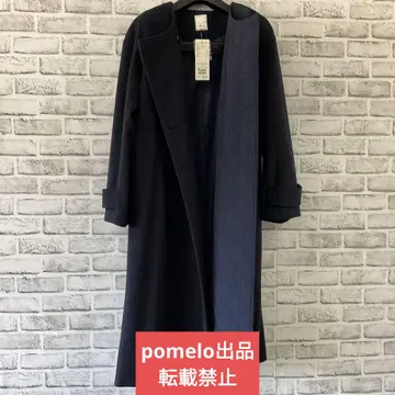 컨디션 최상 네이비 울 100% 롱 코트 프리 사이즈 즉시 배송 착용