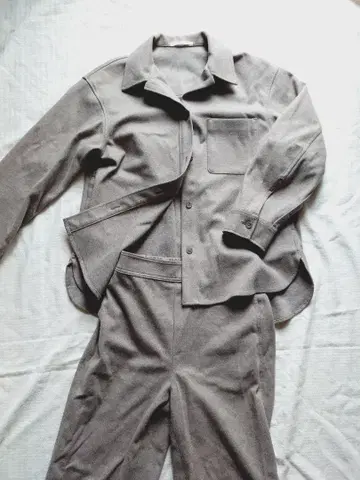 UNIQLO 브러쉬드 저지 셔츠 자켓 팬츠 M 베이지