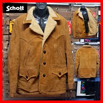 80s 빈티지 Schott 스웨이드 보아 런치 코트 42