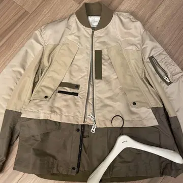 sacai 집업 블루종 베이지, 카키 브라운