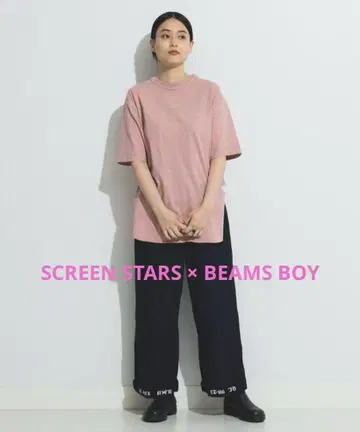 SCREEN STARS x BEAMS BOY 피그먼트 5부 소매 T셔츠