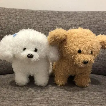 강아지 봉제 인형 화이트와 브라운