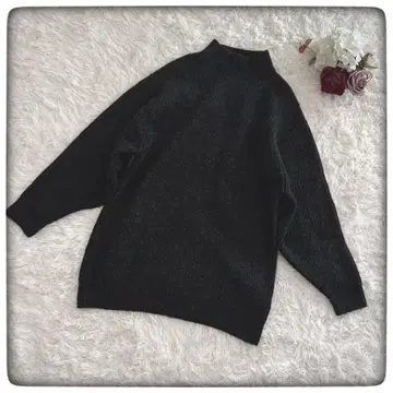 [ ZARA ] 자라 오버 사이즈 하이넥 니트 스웨터 블랙 S
