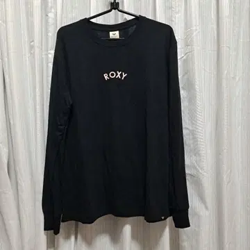 ROXY 블랙 로고 긴팔 T셔츠 XL
