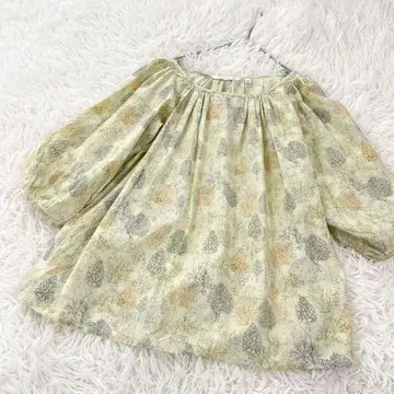 스튜디오 클립 개더 튜닉 블라우스 올 패턴 삼림 면 100 7부 소매