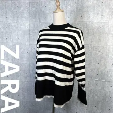 1656 ZARA 자라 스트라이프 긴팔 니트 28 M