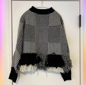sacai 사카이 프린지 장식 패턴 니트
