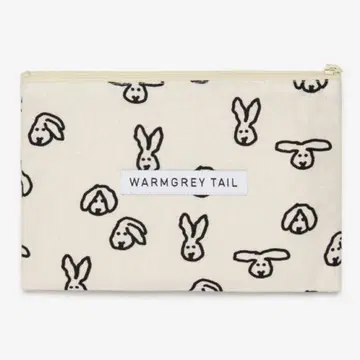 WARMGREY TAIL Bunny 플랫 파우치 Ivory