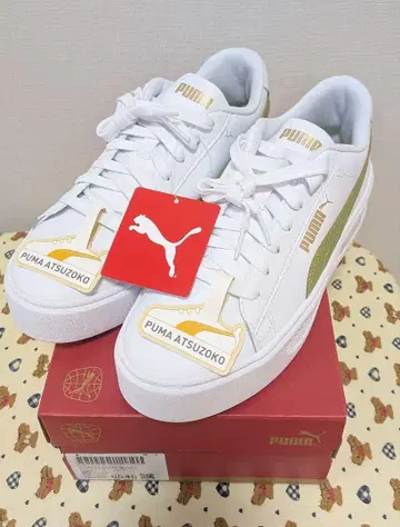 PUMA 스매쉬 플랫폼 V3 스니커즈 (화이트 x 그린)
