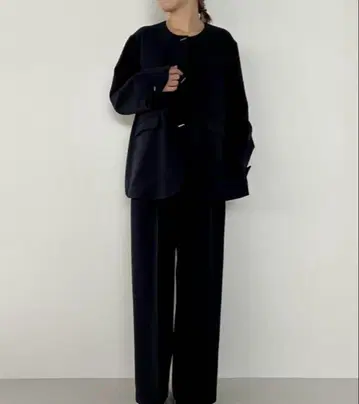 Chignon 더블 크로스 자켓 와이드 팬츠 세트