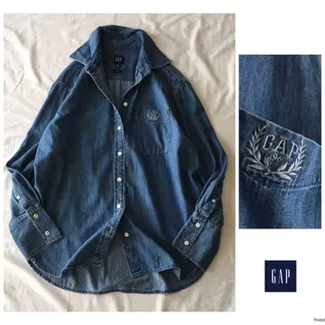 GAP BIG SHIRT [세탁 가능] 빈티지 가공 데님 셔츠