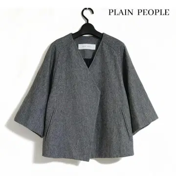새상품급 PLAIN PEOPLE 울코튼 노카라 자켓