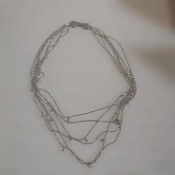 실버 다층 체인 목걸이