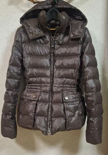 MICHAEL KORS 브라운 후드 부착 다운 하프 코트
