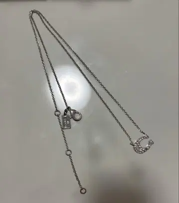 실버 C 모티브 목걸이
