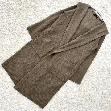 바지레 28 브라운 긴팔 코디건 겨울 후드 부착 리브 M 코트
