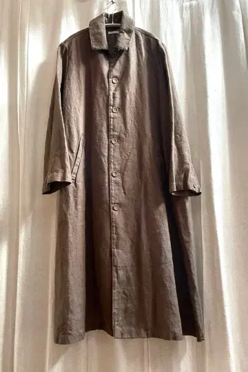 fog linen work. 포그 린넨 워크 린넨 긴팔 롱 코트