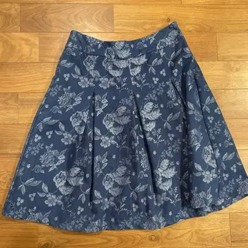 LAURA ASHLEY 플레어 스커트 데님 원단 무릎 기장 사이즈 13