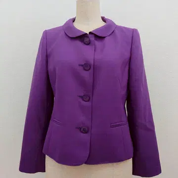 [ 9 ] PIERRE CARDIN 울 실크 혼방 둥근 카라 자켓 퍼플