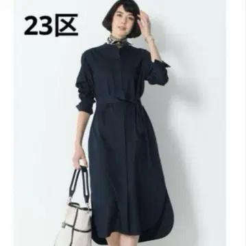 23구 워셔블 칸크리니 셔츠 원피스 네이비 38
