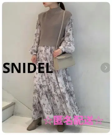 SNIDEL 스나이델 니트 베스트 콤비 원피스 사이즈 1 핑크 베이지