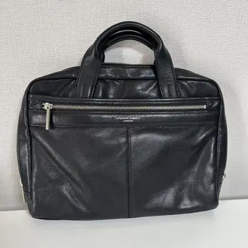 새상품급 레어 캐서린 햄넷 슬림 비즈니스 백 가죽 블랙