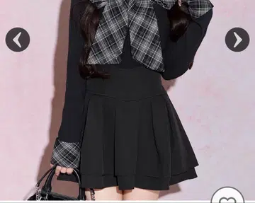 미슈르 마카롱 슬림 레그 스커트 블랙 인빵 포함