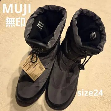 MUJI 무인양품 방한 부츠 스노우 부츠 24.0cm 그레이 새상품