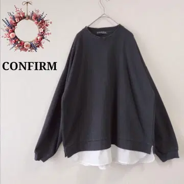 네이비 퍼 레이어드 스타일 티셔츠 풀오버 루즈핏 트레이닝복 긴팔 L