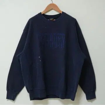 90s USA제 SOFFE 맨투맨 XL 네이비 자수 G501