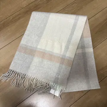 FURLA 체크 무늬 머플러 울 캐시미어 혼합