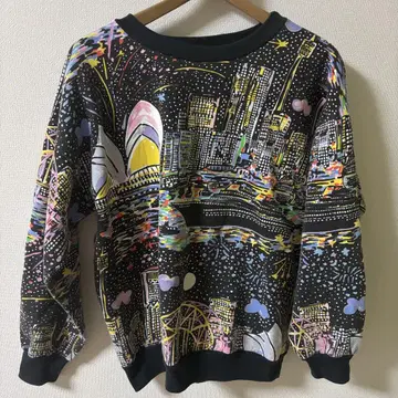 레트로 긴팔 트레이닝복 여성용 개성있는 컬러풀 블랙 vintage