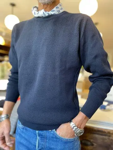 JOHN SMEDLEY 네이비 긴팔 서멀 메리노울 XS