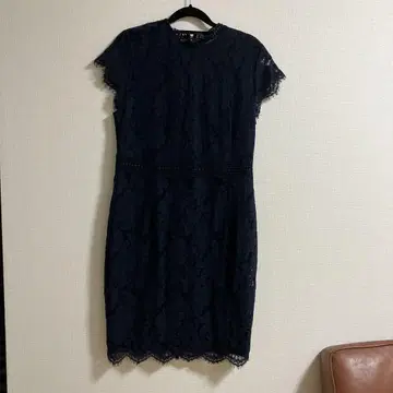 H&M 코쿤 원피스 레이스 원단 네이비 M