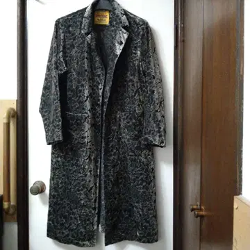 HYSTERIC GLAMOUR 레오파드 무늬 롱 코트 파일 레이온