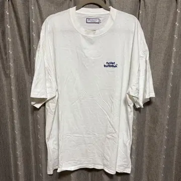 y100701 러버버뱅크 T셔츠 화이트 로고 반팔 XXL