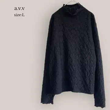 아베베 a.v.v 새상품급 하이넥 긴팔 티셔츠 스트레치 원단 블랙