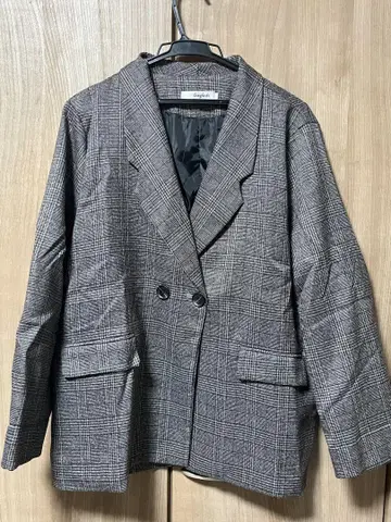 그레이 체크 자켓